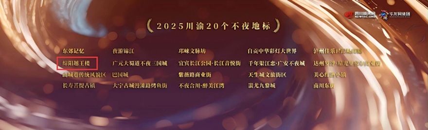 越王樓景區(qū)入選“2025川渝不夜地標(biāo)”